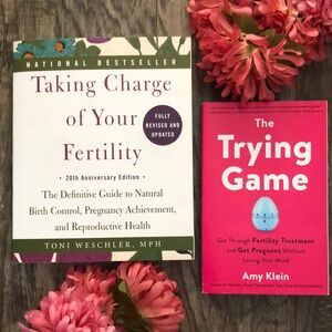 TAKING CHARGE OF YOUR FERTILITY  & THE TRYING GAME 2 paperback reference books